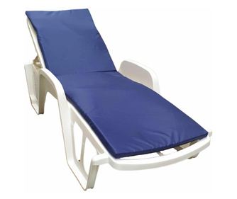 Saltea impermeabila pentru sezlong Somnart 60x190x4.5cm, doua segmente, interior burete, grosime 4.5cm, albastru