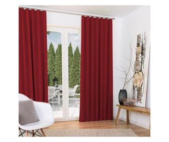 Set doua perdele Beautissu Amelie BU, Blackout, agatare cu carlige, Rosu