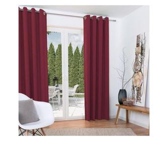 Set doua perdele Beautissu Amelie BU, Blackout, agatare cu inele, Bordo