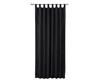 Perdea Beautissu Amelie VB, efect usor de intunecare, agatare cu bride, Negru