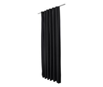 Perdea Beautissu Amelie VB, efect usor de intunecare, agatare cu carlige, Negru