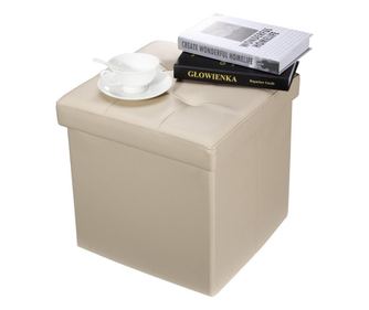 Taburet pliabil cu spatiu de depozitare 38X38Cm TB58 BEJ