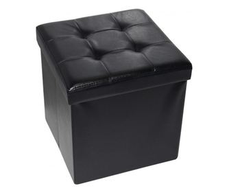 Taburet pliabil cu spatiu de depozitare 38X38Cm TB58 Negru