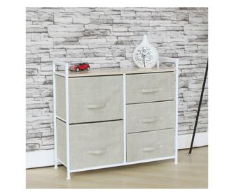 Comoda Grunberg , 83 x 29 x 77 cm, 5 sertare , bej, TB72