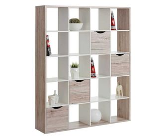 Corp modular quad,4x5.145x34x181 cm,4 cosuri,4 rafturi,culoare stejar/alb,pal