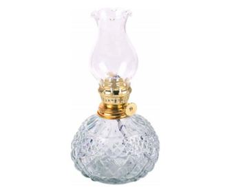 Lampa Pufo TinyGlass din sticla pentru ulei cu fitil, 17 cm
