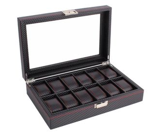 Кутия за съхранение и организация на 12 часовника, модел Pufo Glossy Royal