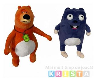 Set doua mascote din plus Ursul Grizzy si Lemingii, 25-30 cm