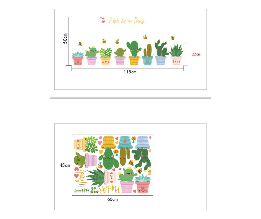 Sticker decorativ, Cactusi, 115 cm, 816STK - 9