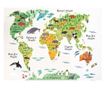 Sticker decorativ, Harta lumii a animalelor, 140 cm, 750STK thumbnail 1