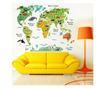Sticker decorativ, Harta lumii a animalelor, 140 cm, 750STK thumbnail 2