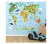 Sticker decorativ, Harta lumii a animalelor, 140 cm, 750STK thumbnail 4