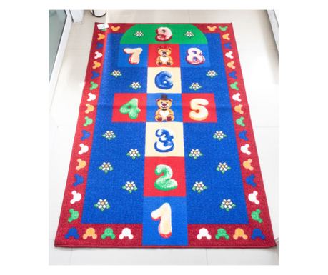 Covor copii antiderapant, 100x150cm, 6 mm, 100% poliamida, greutate 1350g /mp, model Hopscotch 