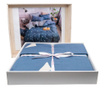 Lenjerie de pat Rosa Cotton Fabric Box 04, 4 piese, pat dublu, 65% bumbac, 35% poliester, nasturi, trunghiuri, gri