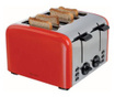 Prajitor de paine DomoClip DOD153, 15000W, 4 felii, 5 nivele de temperatura, Rosu/Gri