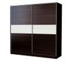 Dulap cu usi culisante, Wenge/Alb, 220 x 220 x 60 cm