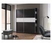 Dulap cu usi culisante, Wenge/Alb, 220 x 220 x 60 cm