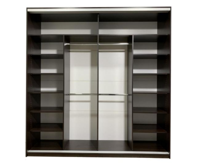 Dulap cu usi culisante, Wenge/Alb, 220 x 220 x 60 cm