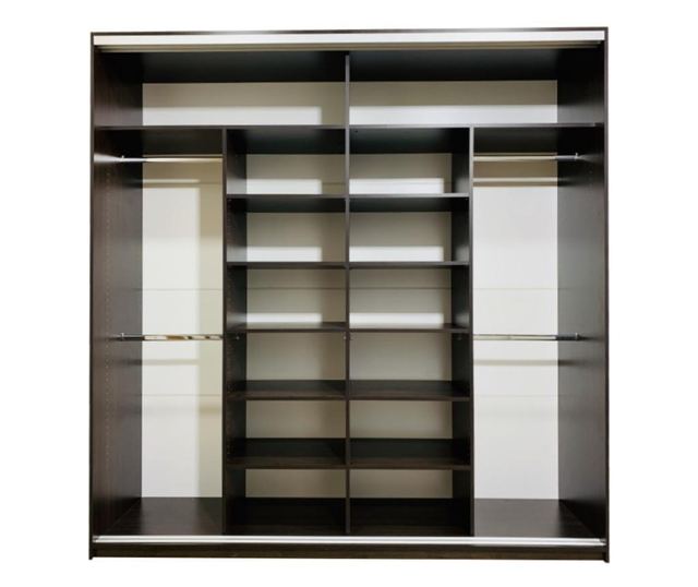 Dulap cu usi culisante, Wenge/Alb, 220 x 220 x 60 cm