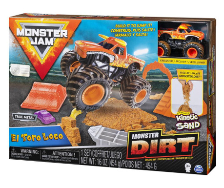 Monster Jam Set Camioneta Cu Nisip Si Accesorii El Toro Loco
