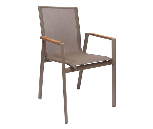 Set terasa masa + 6 scaune rossi:cadru aluminiu,masa:140x80x75 cm,blat hpl,scaun: 47x52x84 cm,sezut si spatar textilen,cappuccin
