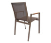 Set terasa masa + 6 scaune rossi:cadru aluminiu,masa:140x80x75 cm,blat hpl,scaun: 47x52x84 cm,sezut si spatar textilen,cappuccin
