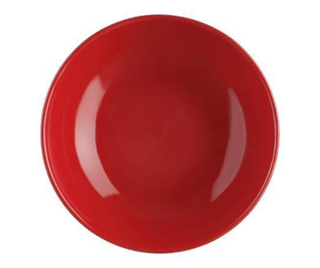 Set 6 Farfurii supa, 22 cm, Colorama Red Secret Gourmet, New kitchen, ceramica, ⌀22 cm, rosu, 22x22x3 cm