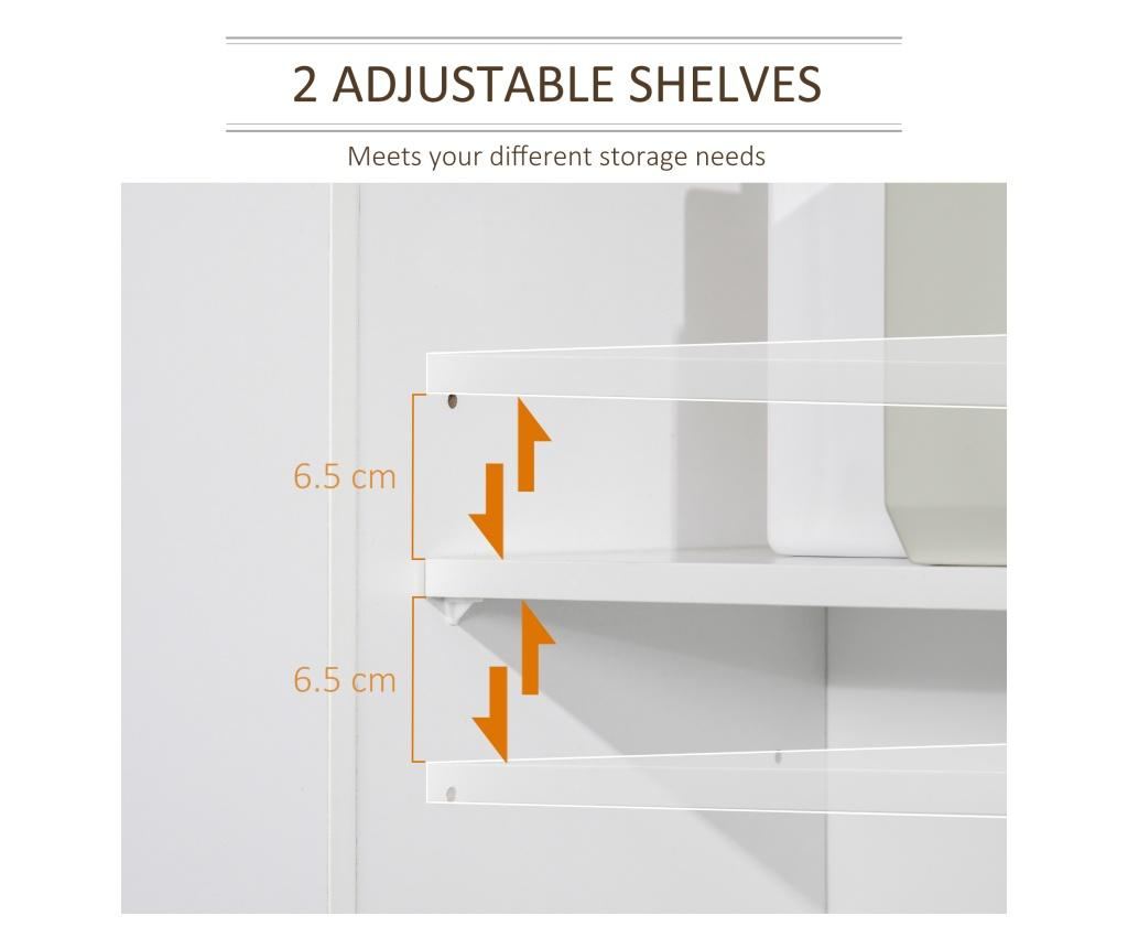 kleankin Dulap Coloana Space Saver din Lemn pentru Baie Alb - 5