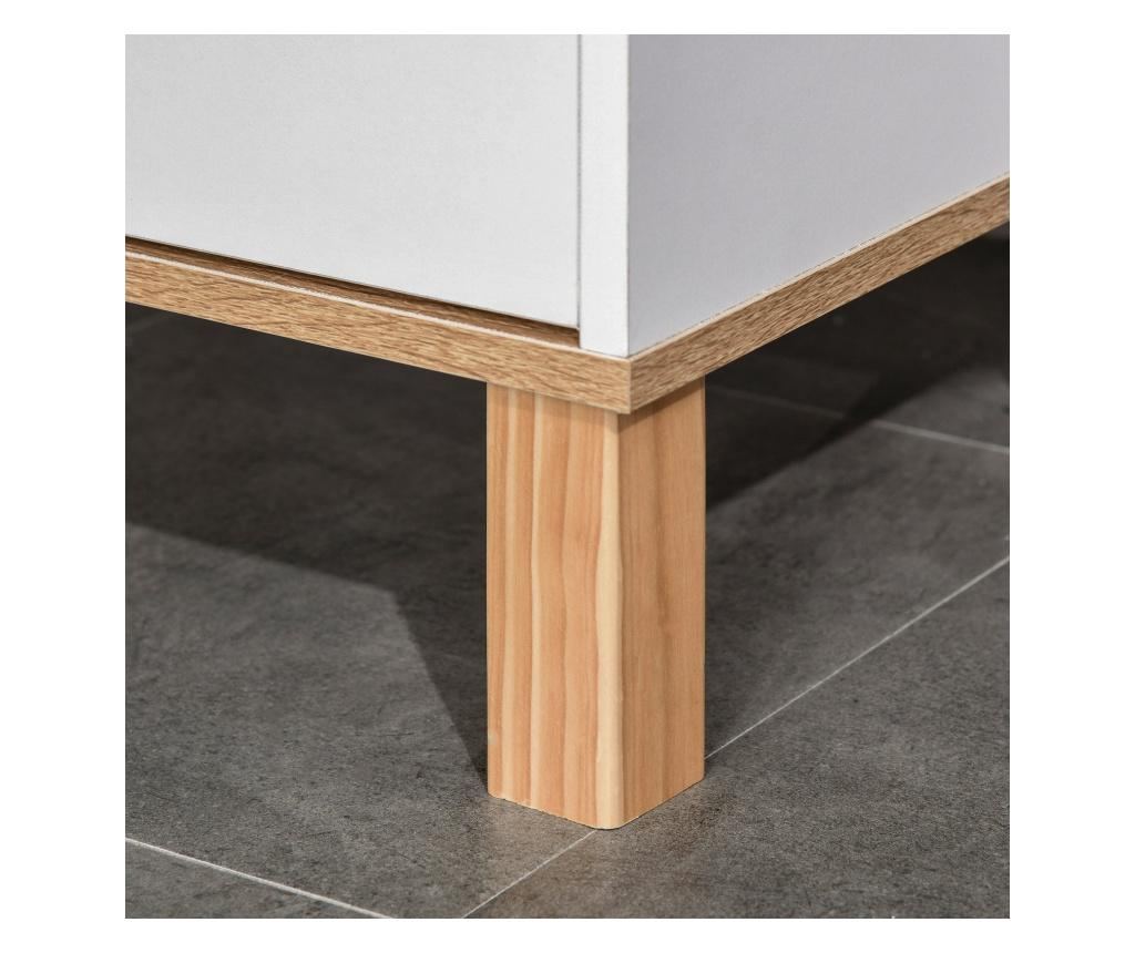 kleankin Dulap Coloana Space Saver din Lemn pentru Baie Alb - 9