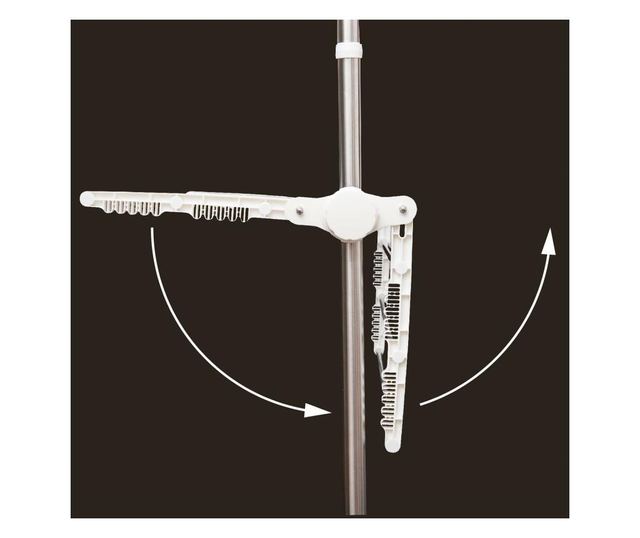 HomCom Премиум 3-етажна регулируема сушилня - луксозен сушилник за дрехи от неръждаема стомана, 81x28x10 см