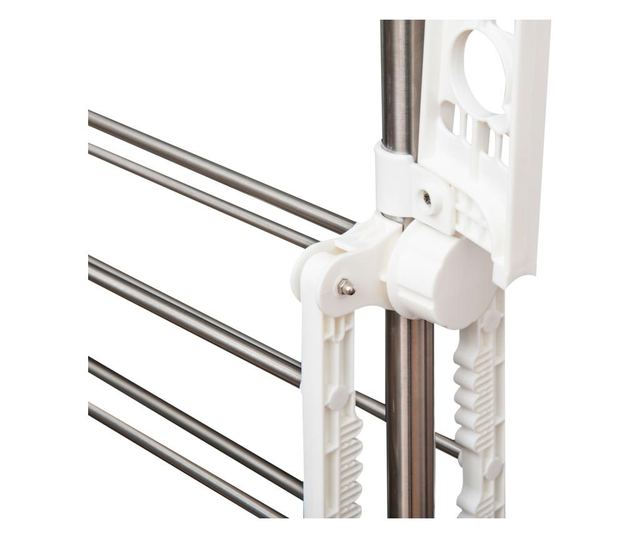 HomCom Премиум 3-етажна регулируема сушилня - луксозен сушилник за дрехи от неръждаема стомана, 81x28x10 см