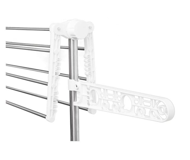 HomCom Премиум 3-етажна регулируема сушилня - луксозен сушилник за дрехи от неръждаема стомана, 81x28x10 см