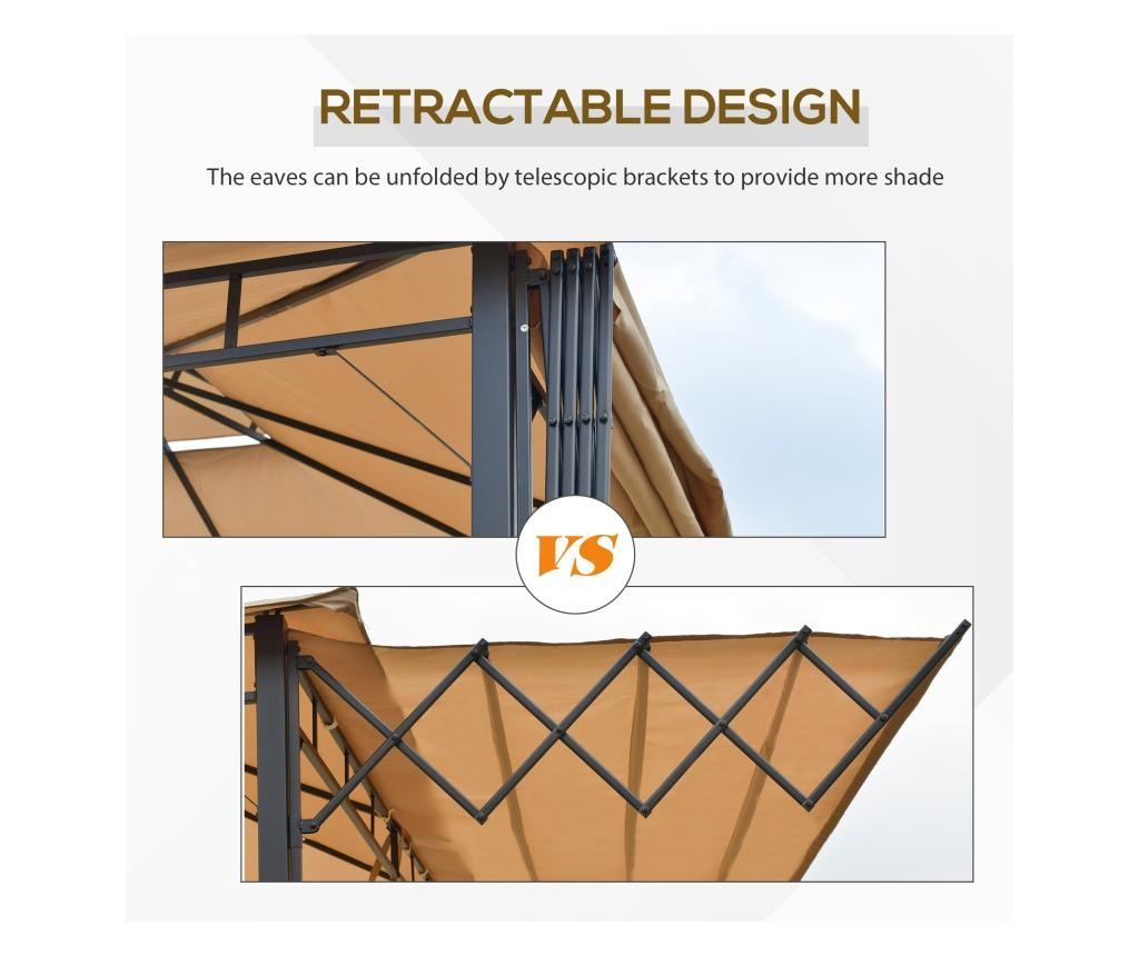 Outsunny Foisor Pavilion de Gradina cu acoperis dublu si panza detasabila - 7