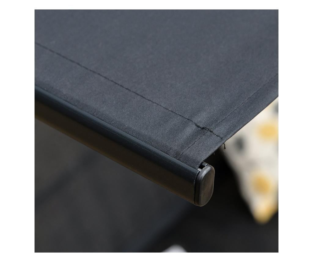 Leagăn de Grădină Terasa 2 Locuri cu Acoperiș Parasolar Reglabil, Metal și Textilene 172 x 110 x 155 cm Negru - 8