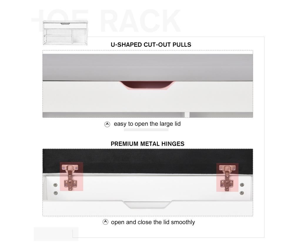 HOMCOM Dulap pentru Pantofi Space Saver cu Banca de Depozitare si Compartimente Deschise - 6