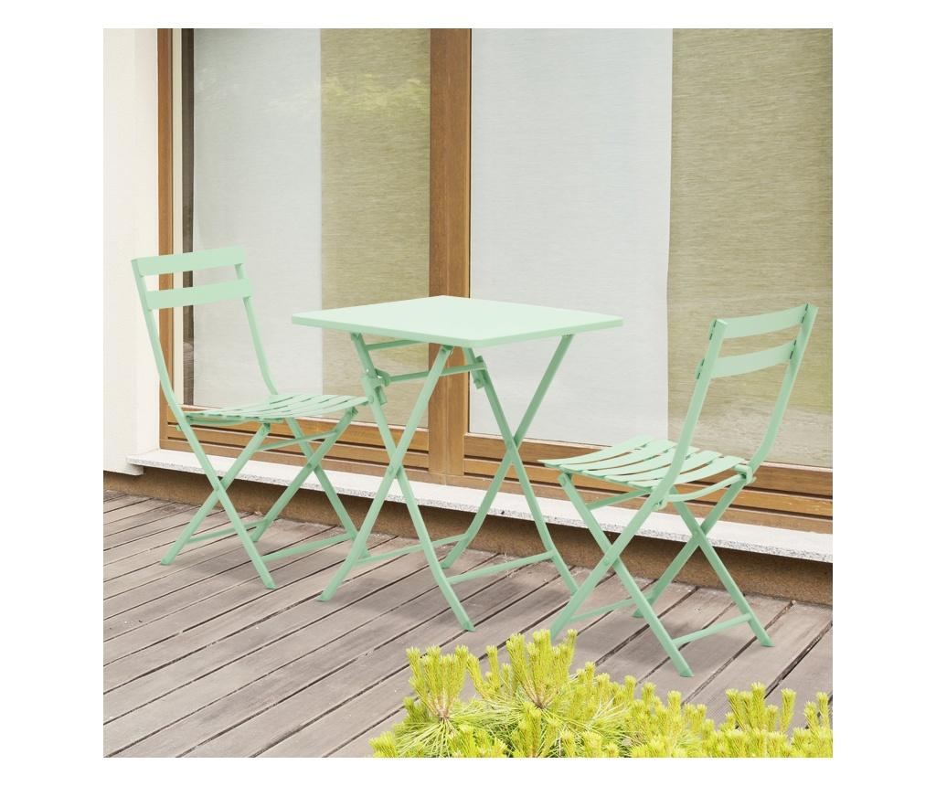 Outsunny Set Masa si Scaune de Gradina Pliabile din Metal Verde - 2