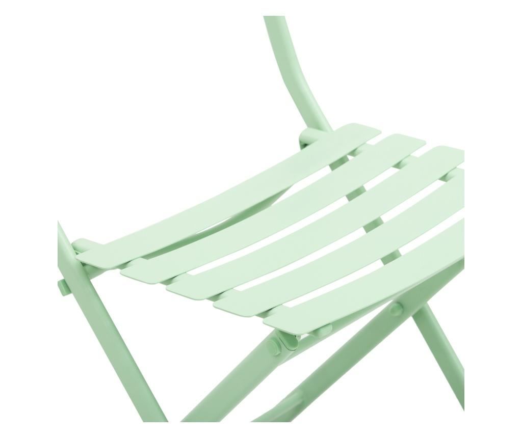 Outsunny Set Masa si Scaune de Gradina Pliabile din Metal Verde - 8