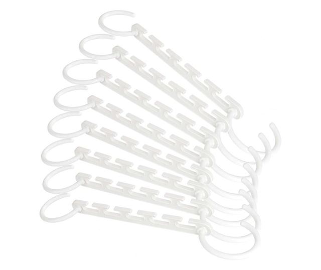 Set 8x Umerase Magic organizatoare haine, economisire 50% spatiu, Wonder hanger, alb Oem