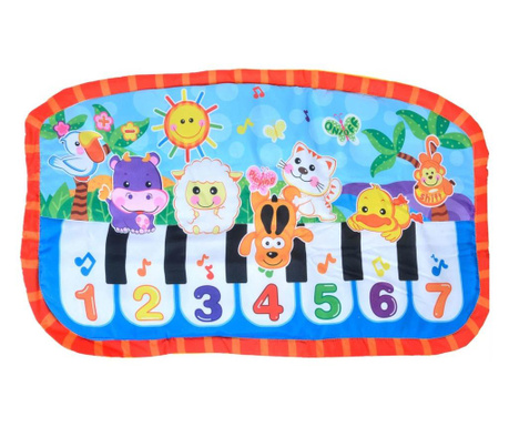 Paturica bebe muzicala educativa, cu pian si numere animale - 41 x 26 x 4 cm