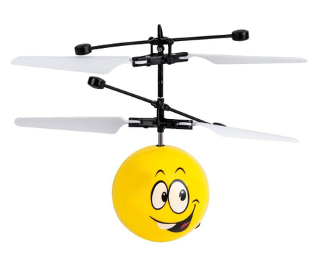 Elicopter mini galben Smiley cu infrarosii, Lioness, 16 x 5.5 x 17.5 cm