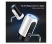 Pompa electrica pentru bidon de apa, Incarcare prin USB, indicator LED pt baterie, sticle pana la 20 de litri, Alb