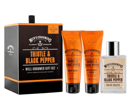 Подаръчен Комплект SCOTTISH FINE SOAPS Трън и Пипер, 3 продукта, за мъже