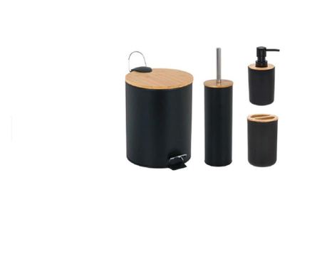 Set pentru baie cu 4 accesorii model LUX BLACK