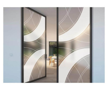 Folie sablare usa din sticla, Folina, imprimeu geometric alb, 100x210 cm