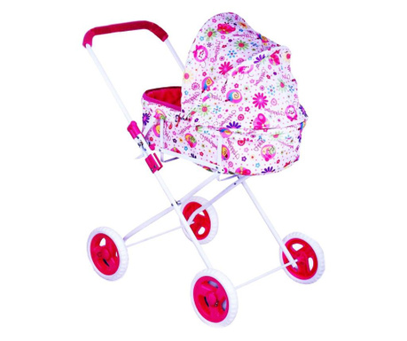 Детска количка за кукли, Сгъваема, Многоцветна, 3+