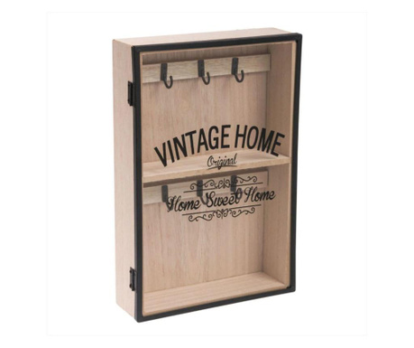 Декоративна кутия за ключове, Vintage, Стъклена врата, Дървена
