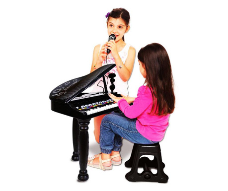 Детско пиано, Връзка за Mp3 плейър, За iPod, За смартфон, С микрофон, Столче, 3+ години