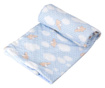 Бебешко одеяло, Две страни, Релефно, С принт мечета ангели, Микрофибър, Светло синьо