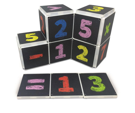Set de constructie piese magnetice CreateOn Magna-Tiles - Numere pe tabla 123 16 piese