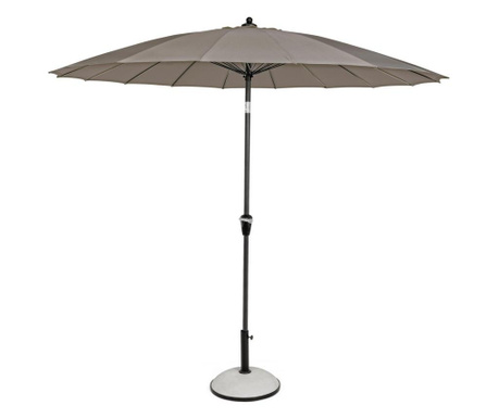 Umbrela de gradina cu picior din fier gri antracit si copertina textil gri Atlanta Ø 270 cm x 240 h